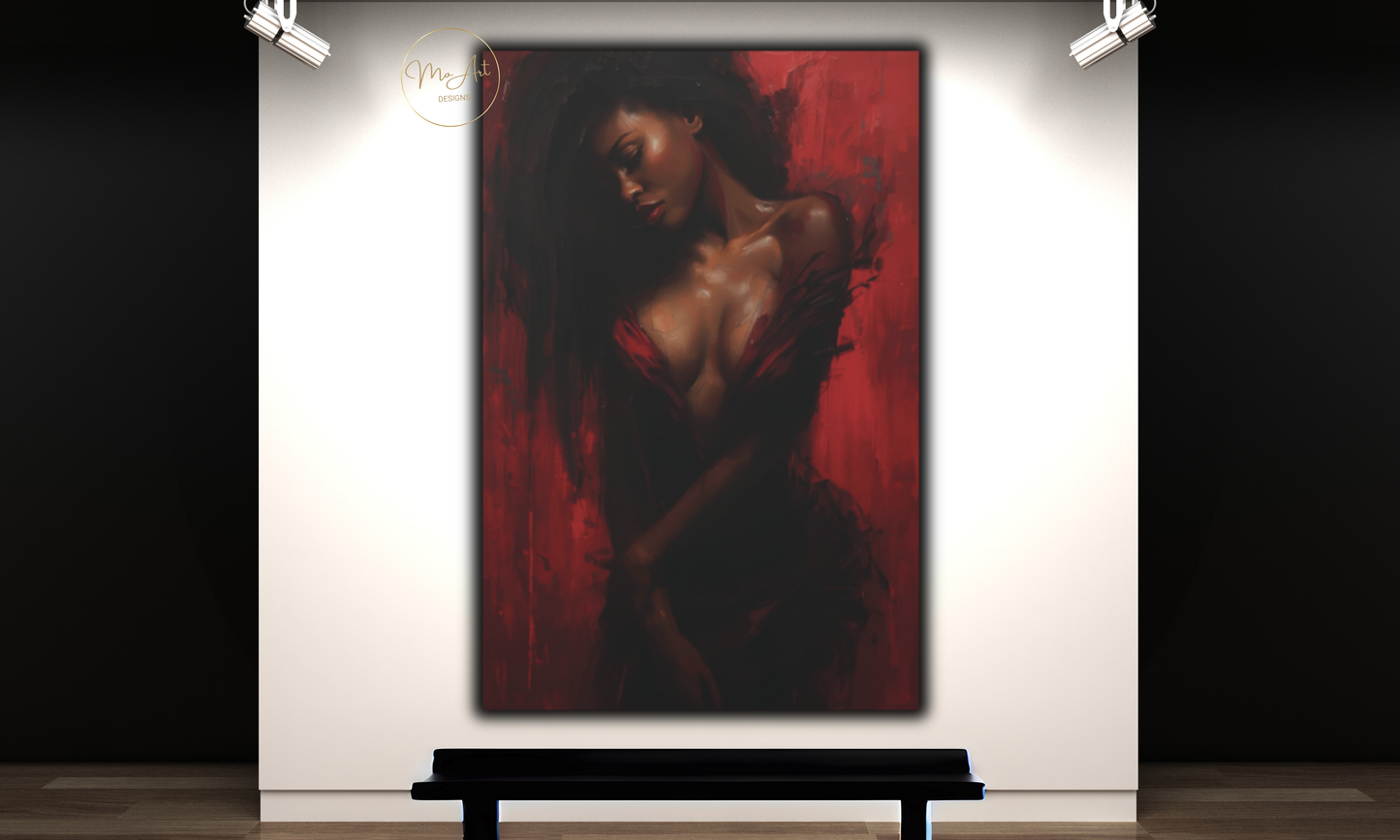 Crimson Seduction – Abstract Canvas Wall Art