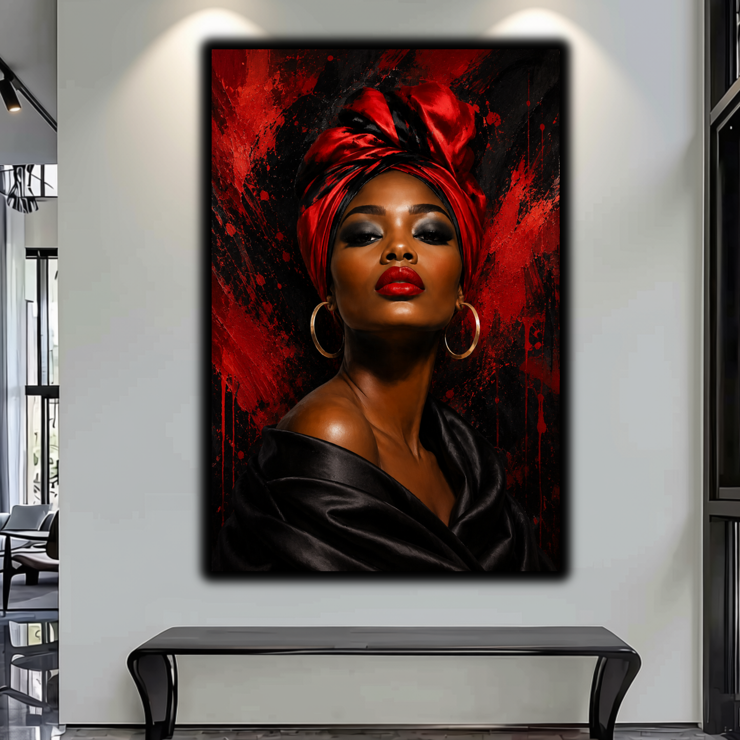 Black Woman Wall Art - Black Girl Magic Abstract Canvas Print