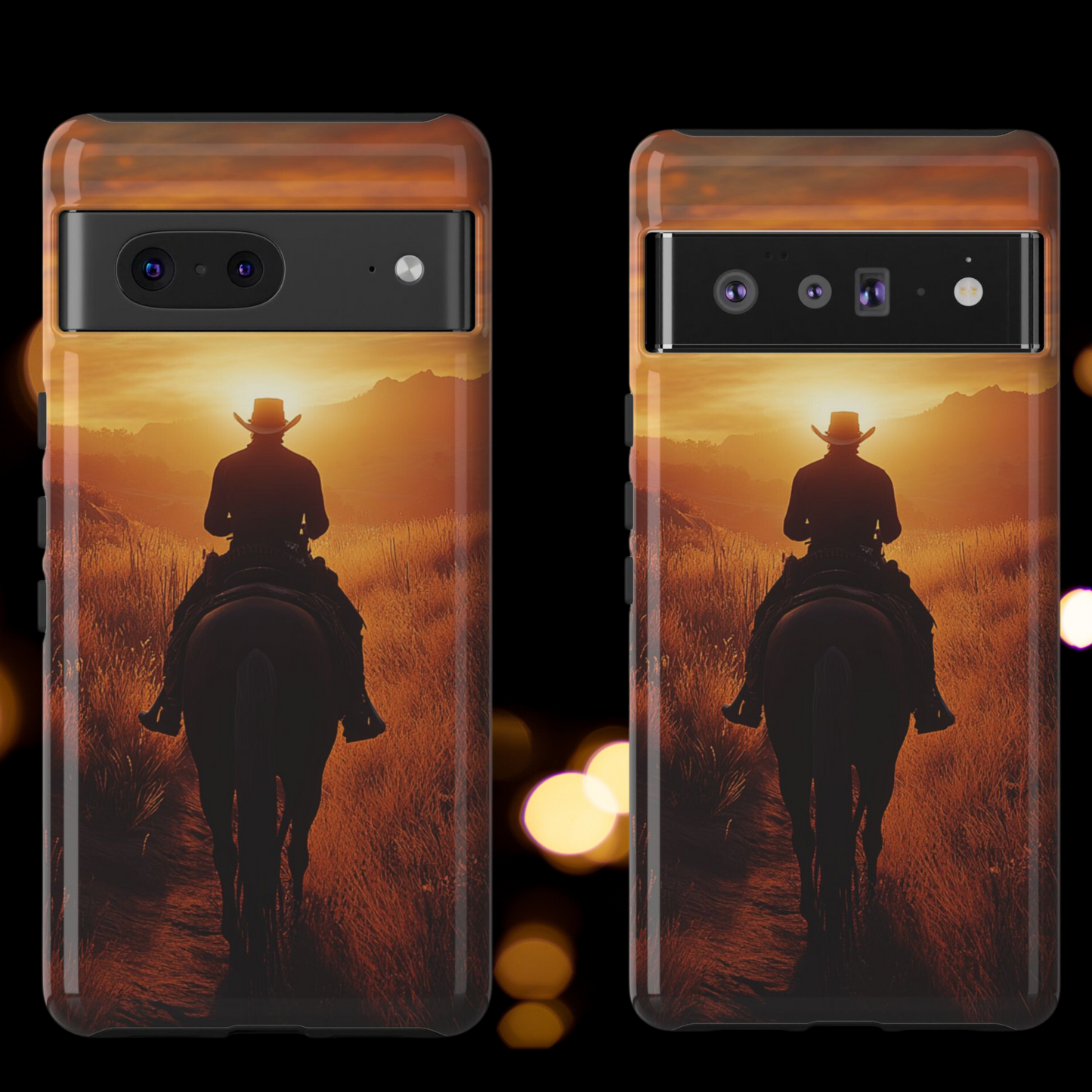 Chasing the Horizon: A Cowboy's Journey into the Sunset -  Phone Case - Tough Case, iPhone Case, Samsung Case, Google Pixel Case