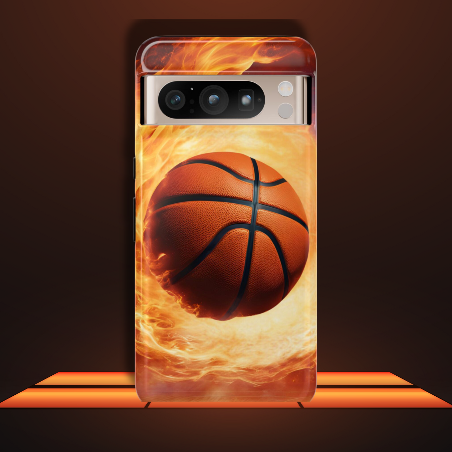 Basketball on Fire - Tough Phone Case for iPhone, Samsung, and Google Pixel for Ultimate Protection