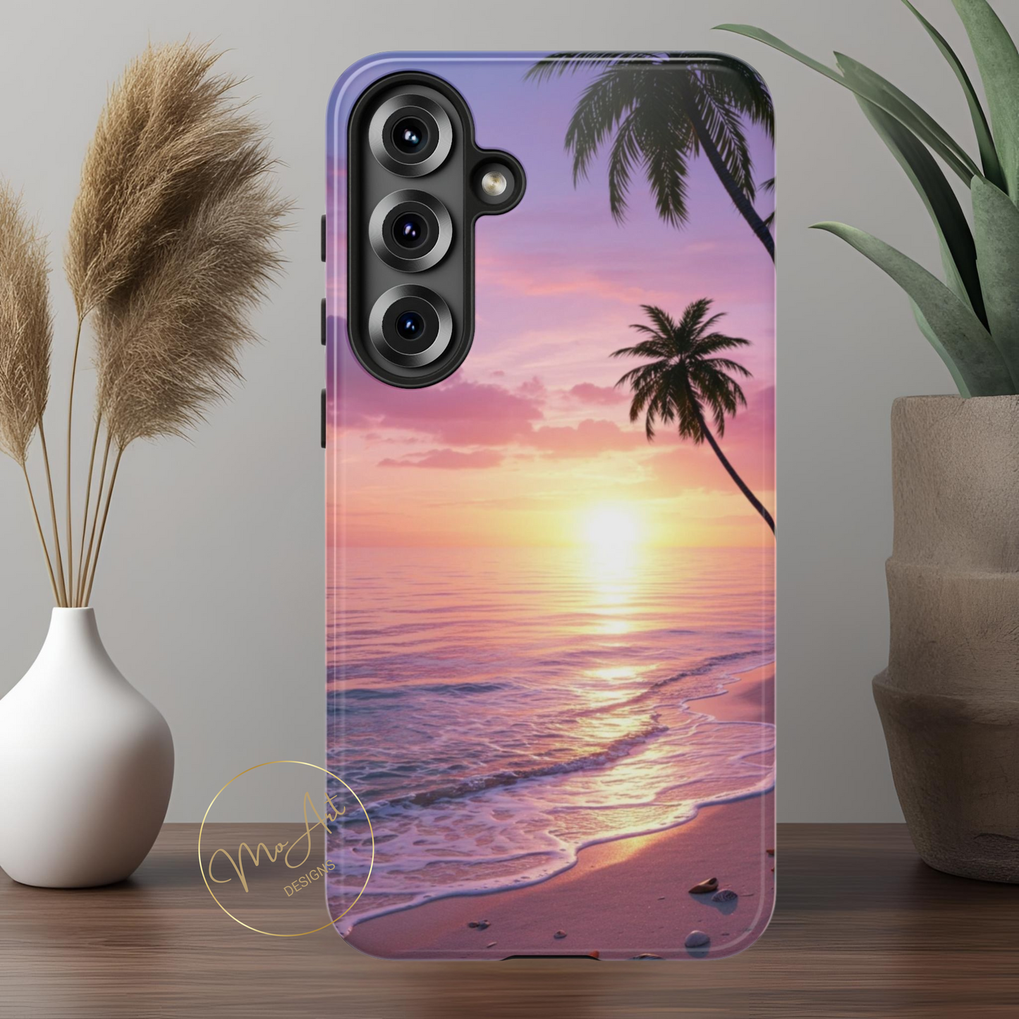 Pink Sunrise over the Ocean - Tough Phone Case - iPhone or Samsung Phones