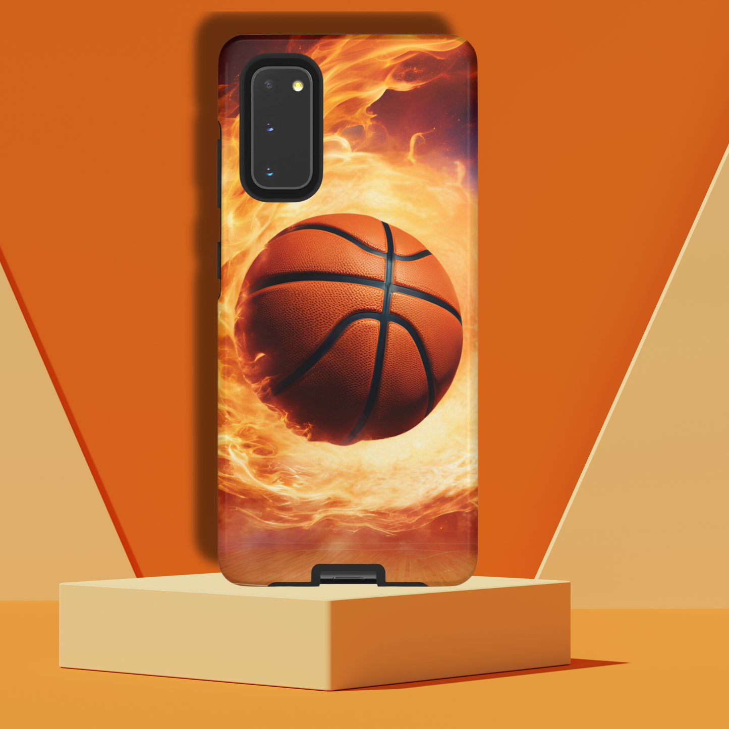 Basketball on Fire - Tough Phone Case for iPhone, Samsung, and Google Pixel for Ultimate Protection