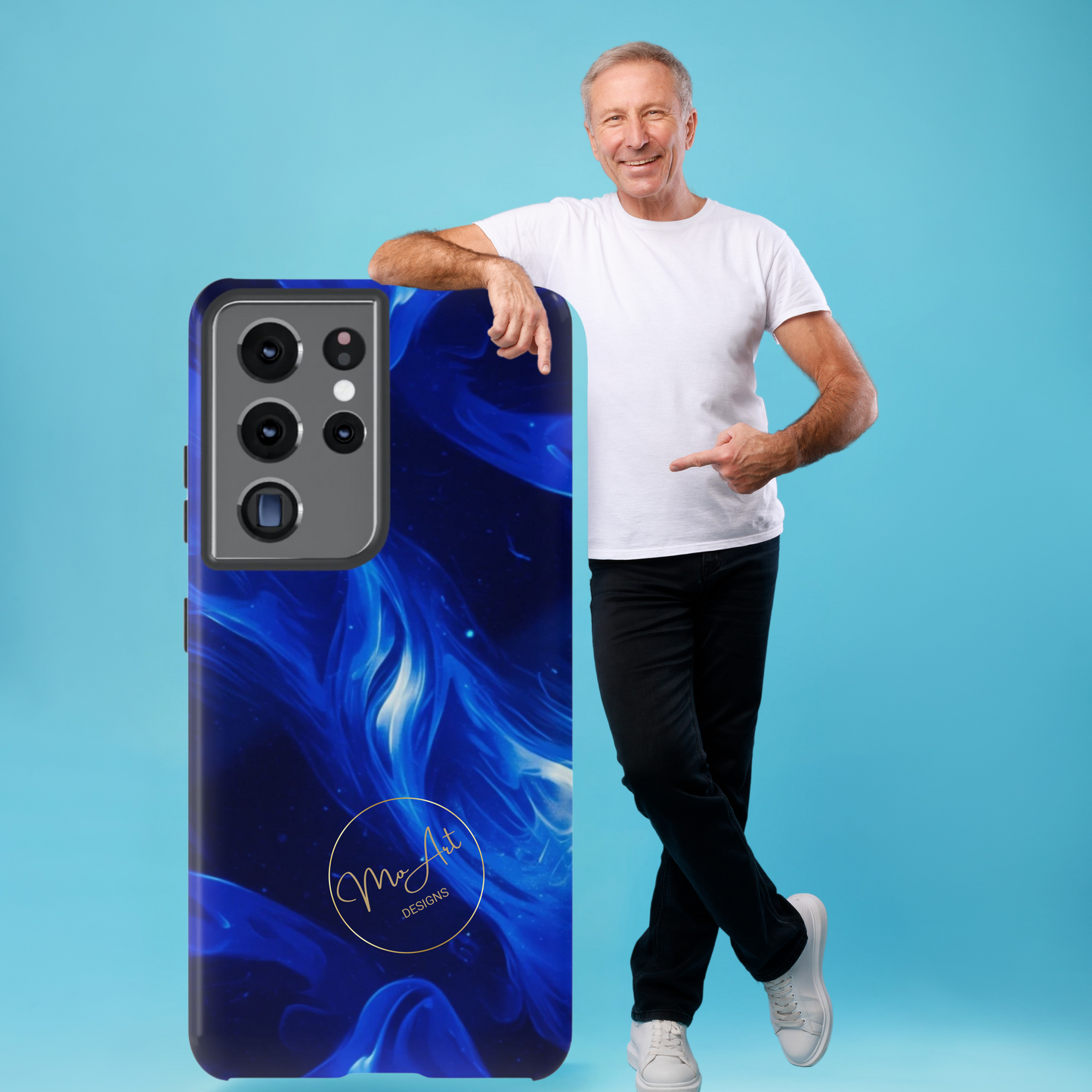 Deep Blue Swirl Design - Tough Phone Case - iPhone or Samsung Phones