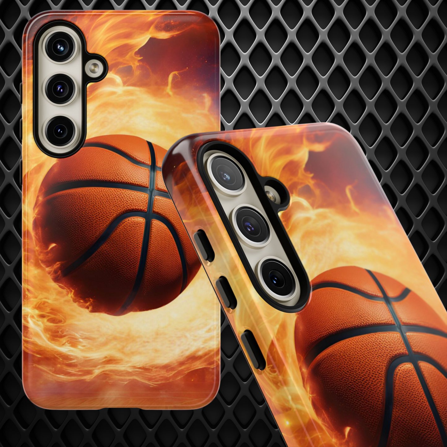 Basketball on Fire - Tough Phone Case for iPhone, Samsung, and Google Pixel for Ultimate Protection