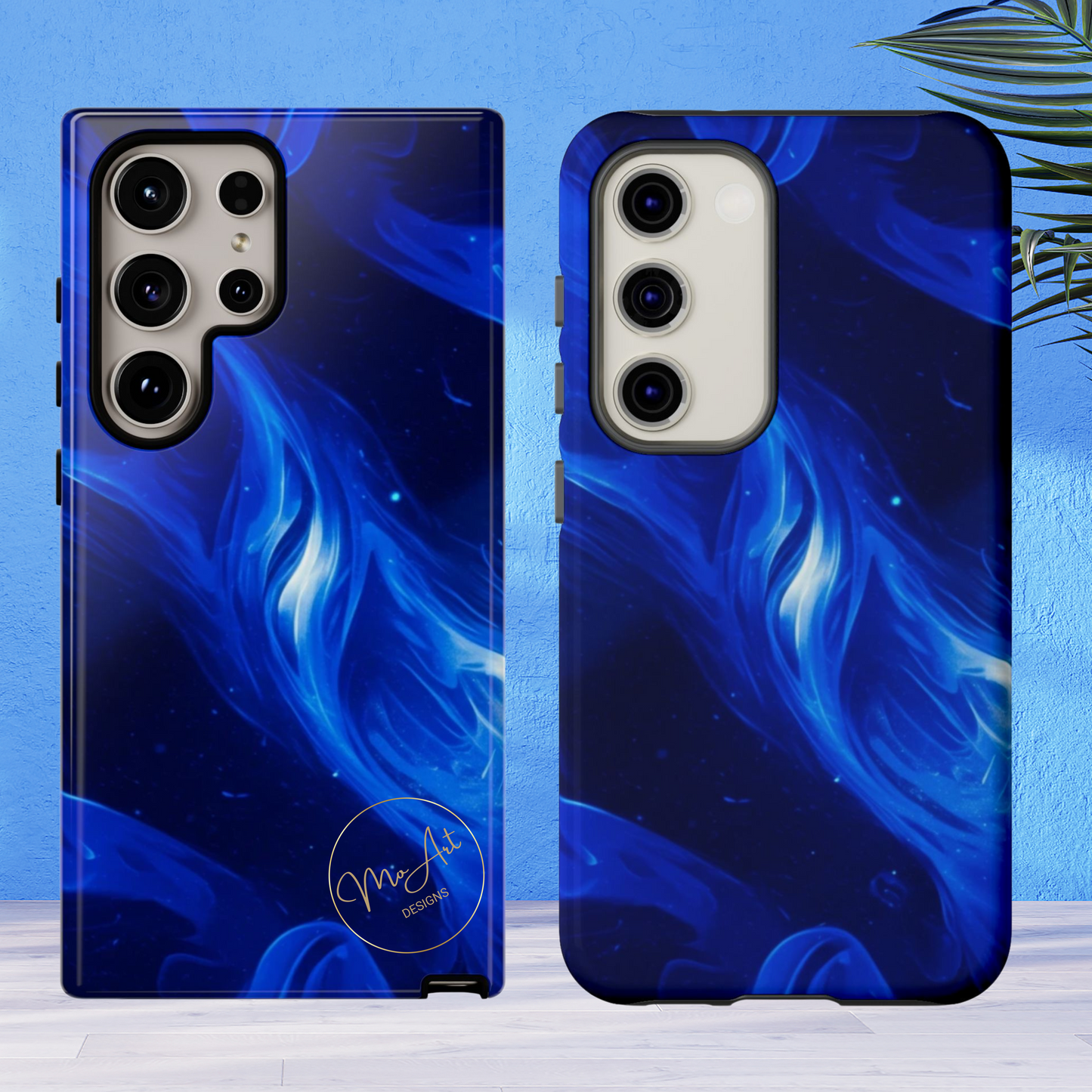 Deep Blue Swirl Design - Tough Phone Case - iPhone or Samsung Phones