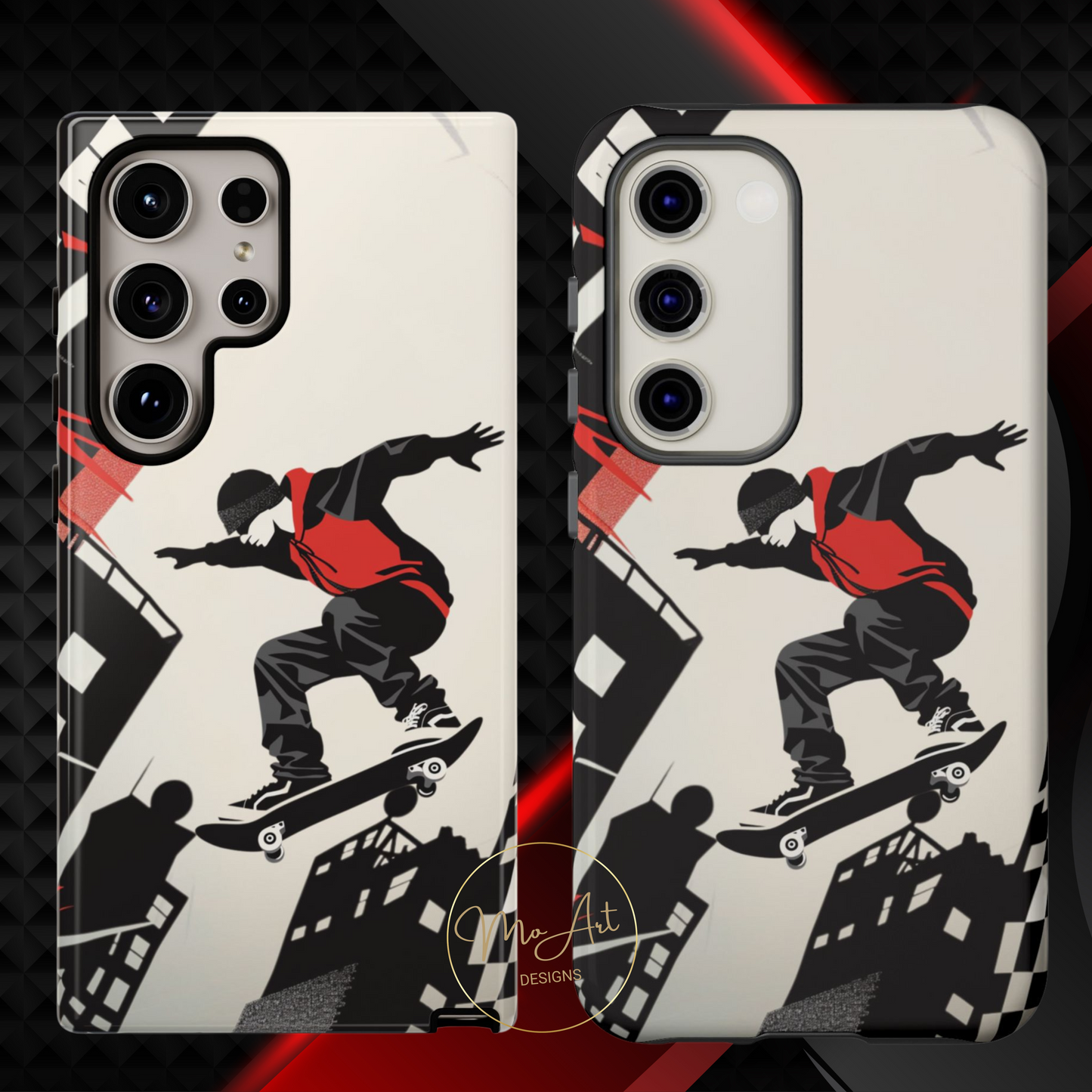 Skateboarding in the City - Tough Phone Case - iPhone or Samsung Phones