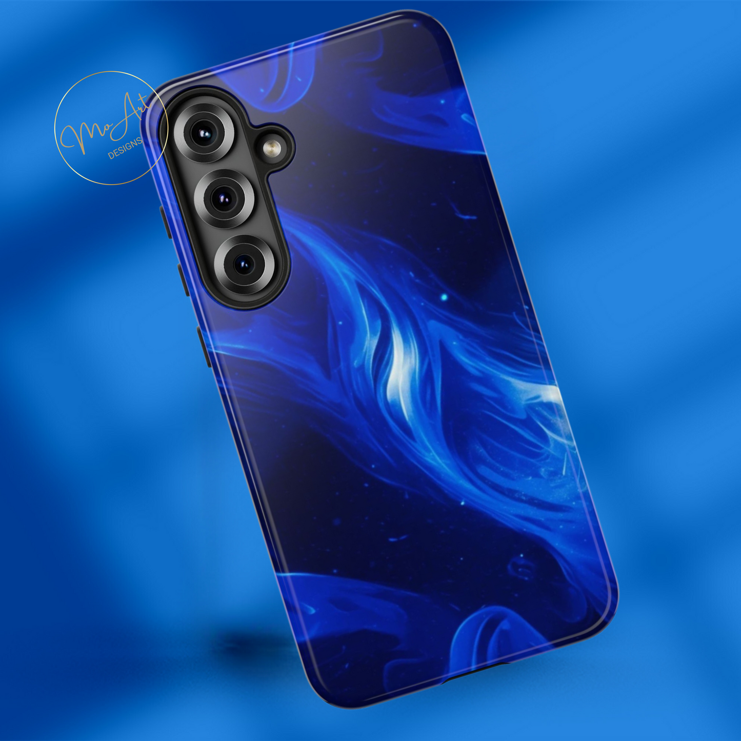 Deep Blue Swirl Design - Tough Phone Case - iPhone or Samsung Phones