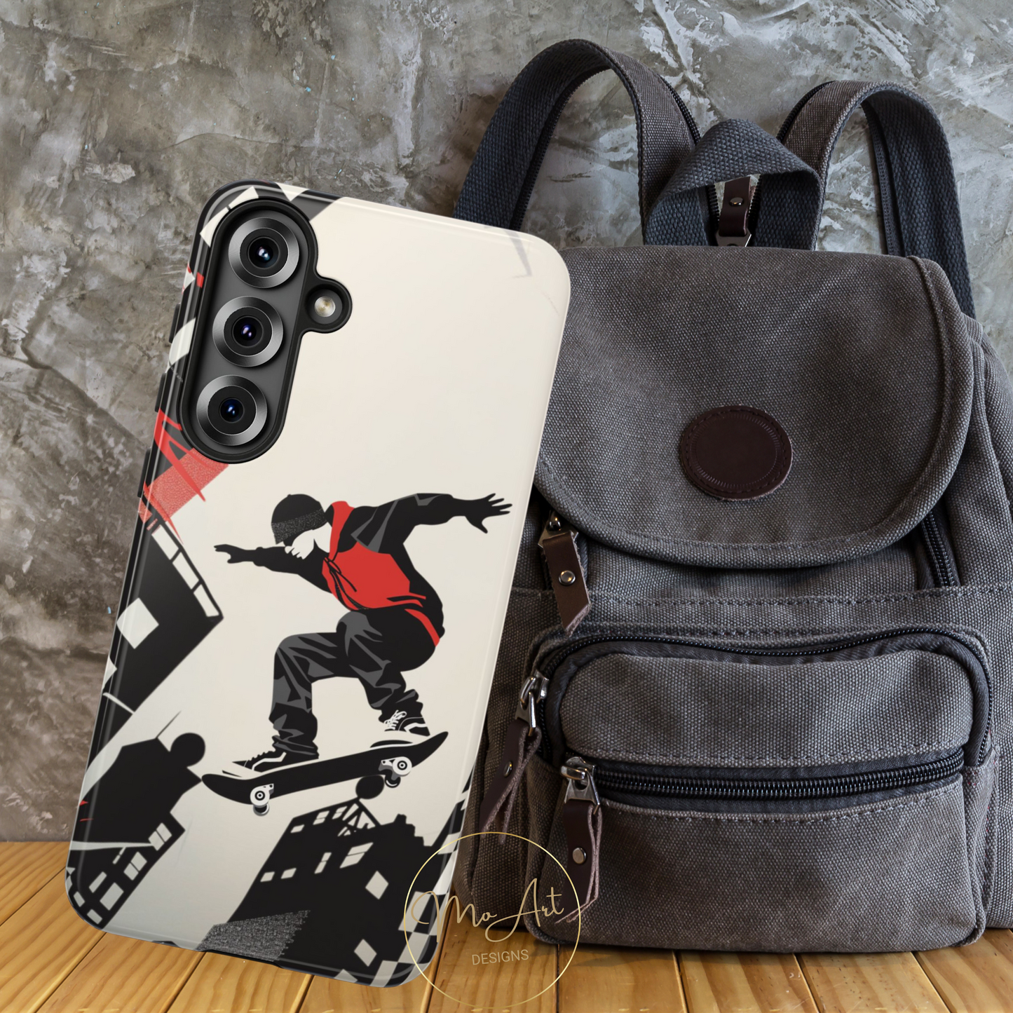 Skateboarding in the City - Tough Phone Case - iPhone or Samsung Phones