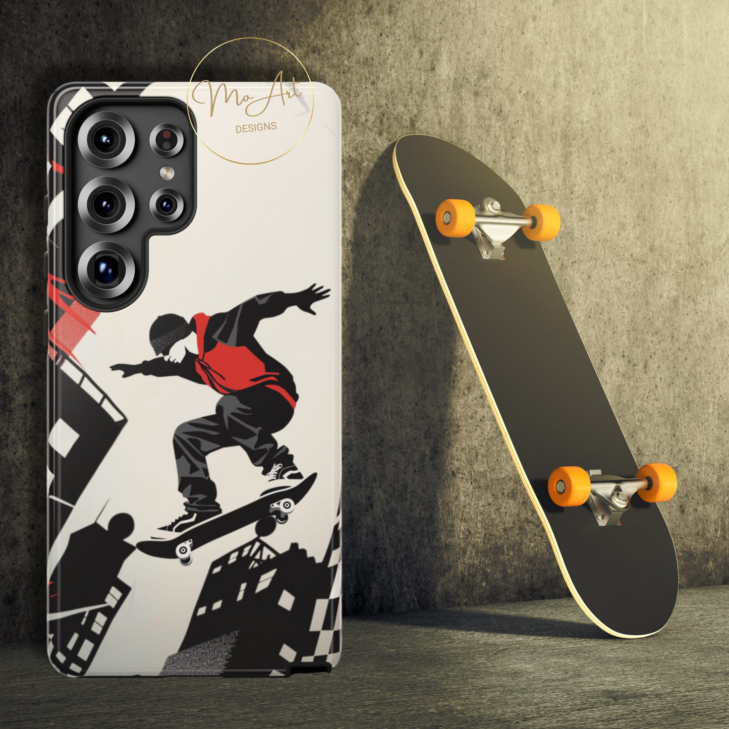 Skateboarding in the City - Tough Phone Case - iPhone or Samsung Phones