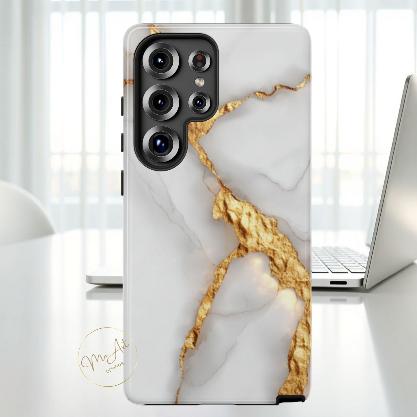 Gold and Marble Design - Tough Phone Case - iPhone or Samsung Phones