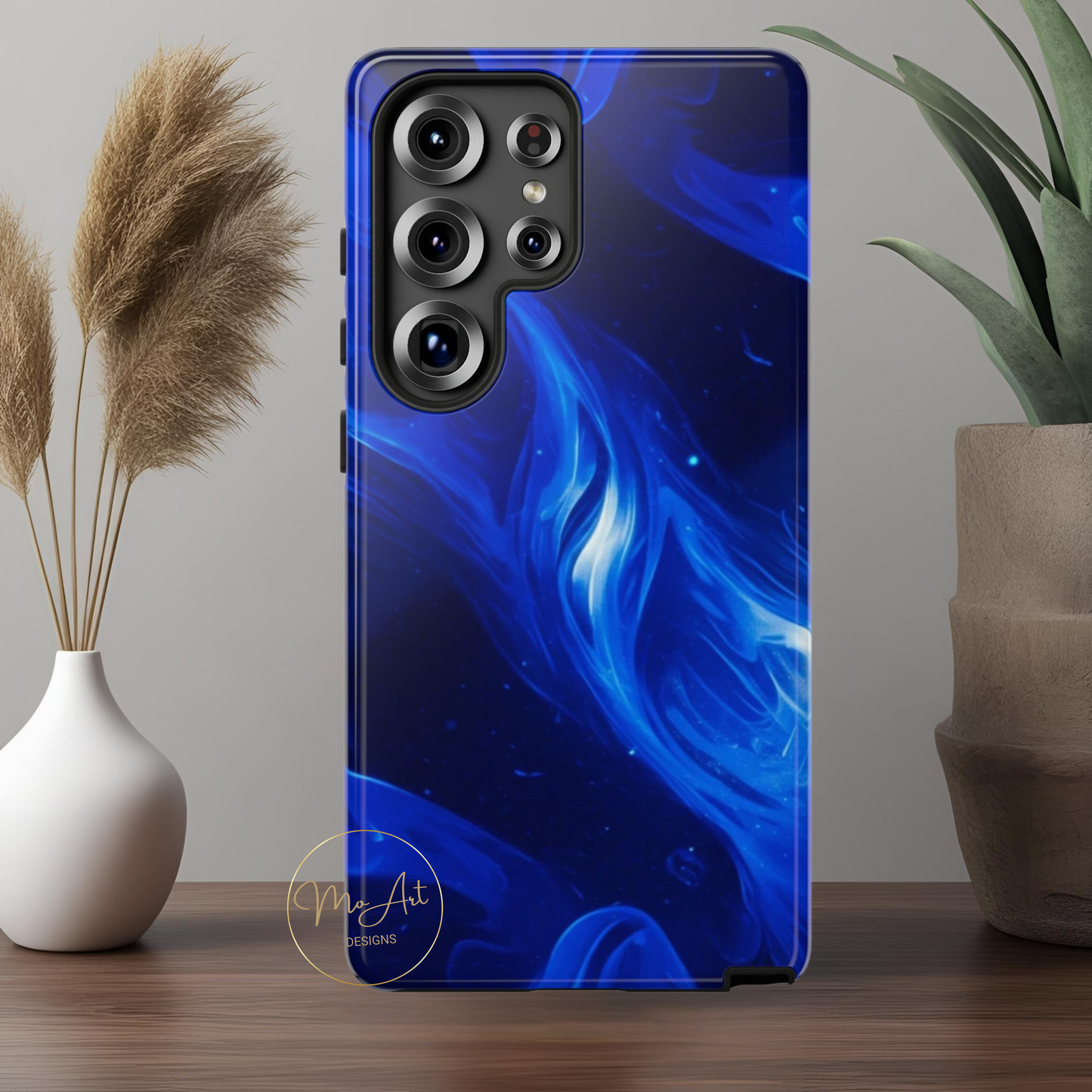 Deep Blue Swirl Design - Tough Phone Case - iPhone or Samsung Phones