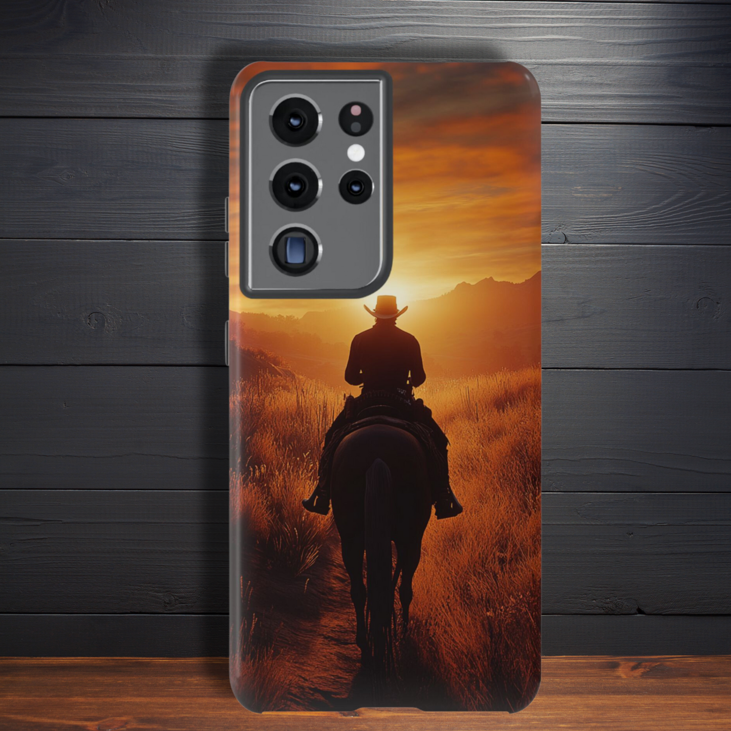 Chasing the Horizon: A Cowboy's Journey into the Sunset -  Phone Case - Tough Case, iPhone Case, Samsung Case, Google Pixel Case