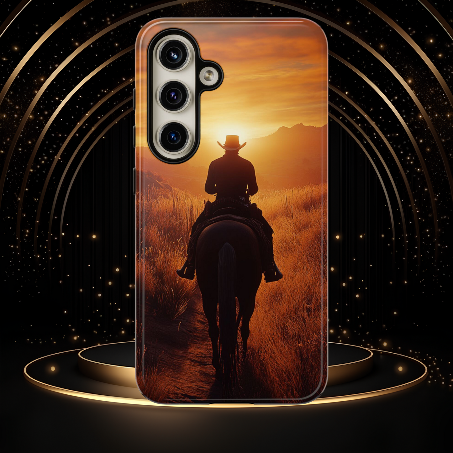 Chasing the Horizon: A Cowboy's Journey into the Sunset -  Phone Case - Tough Case, iPhone Case, Samsung Case, Google Pixel Case