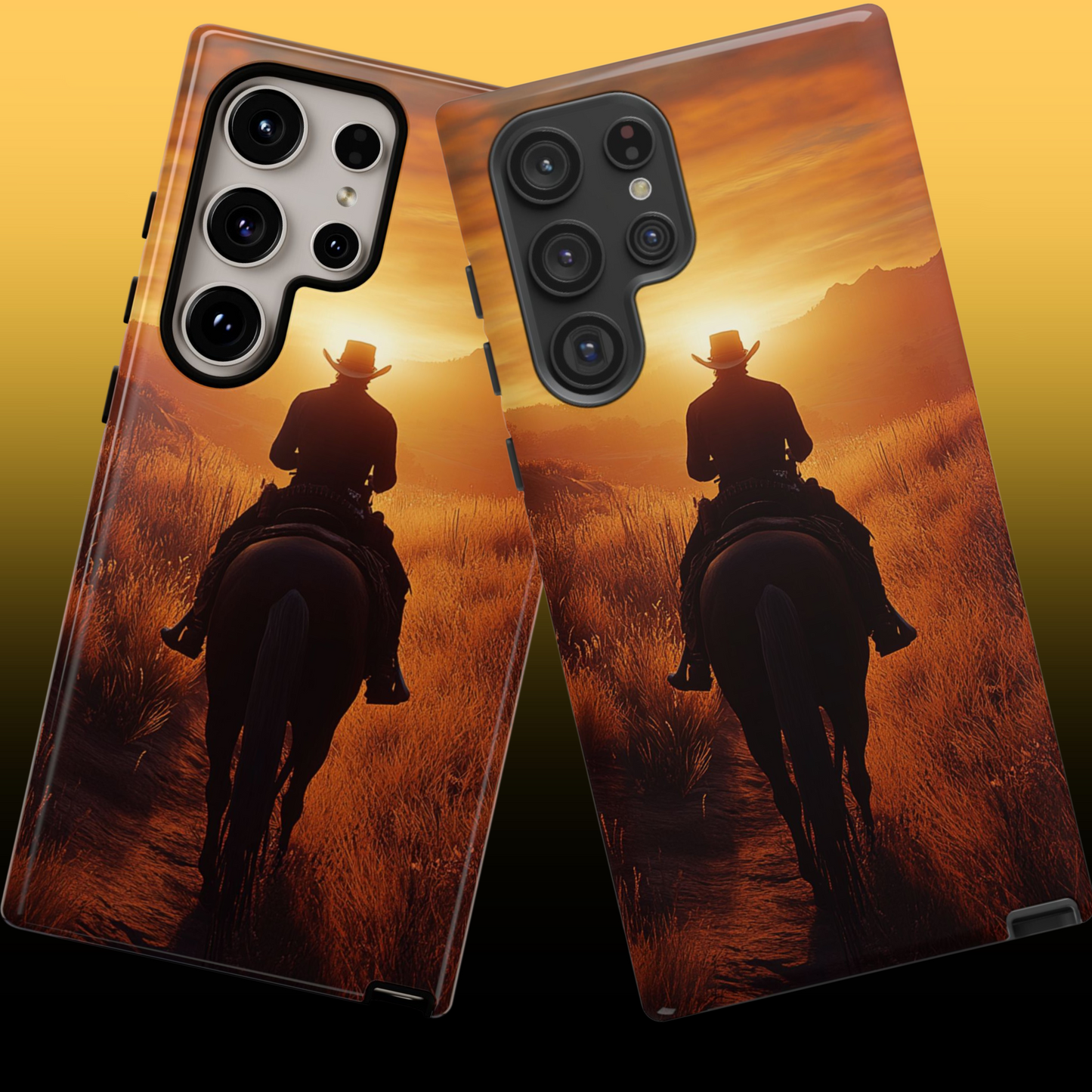 Chasing the Horizon: A Cowboy's Journey into the Sunset -  Phone Case - Tough Case, iPhone Case, Samsung Case, Google Pixel Case