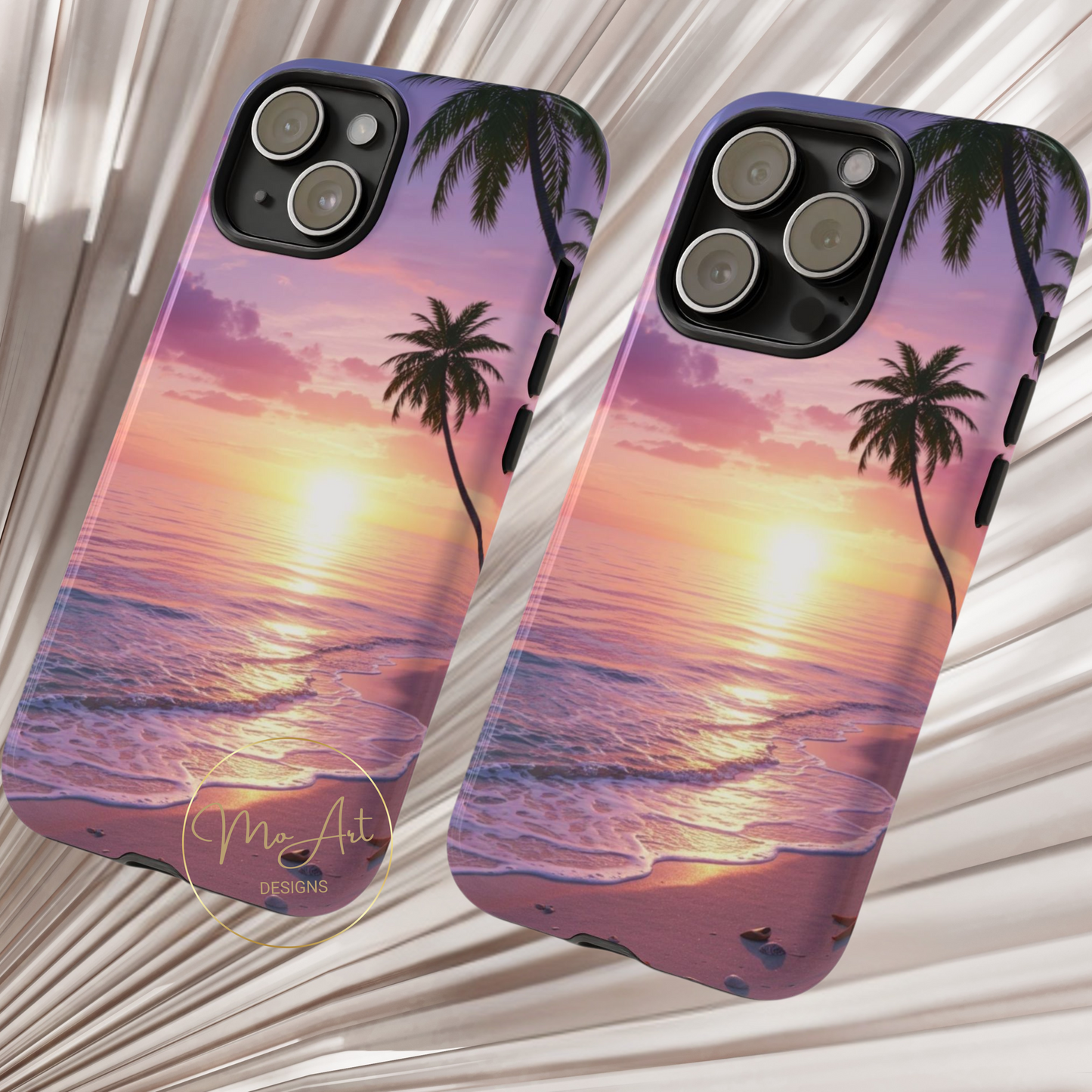 Pink Sunrise over the Ocean - Tough Phone Case - iPhone or Samsung Phones