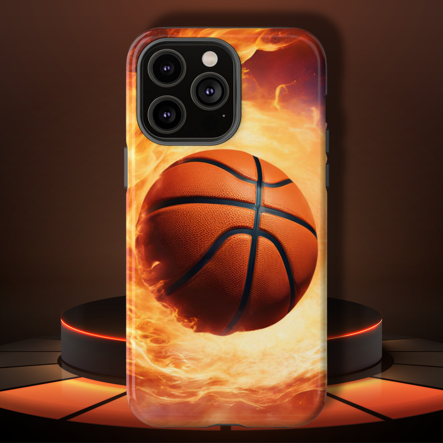 Basketball on Fire - Tough Phone Case for iPhone, Samsung, and Google Pixel for Ultimate Protection