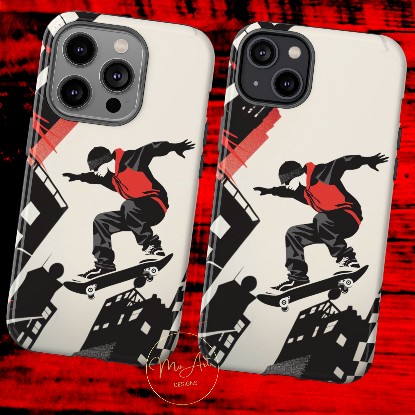 Skateboarding in the City - Tough Phone Case - iPhone or Samsung Phones