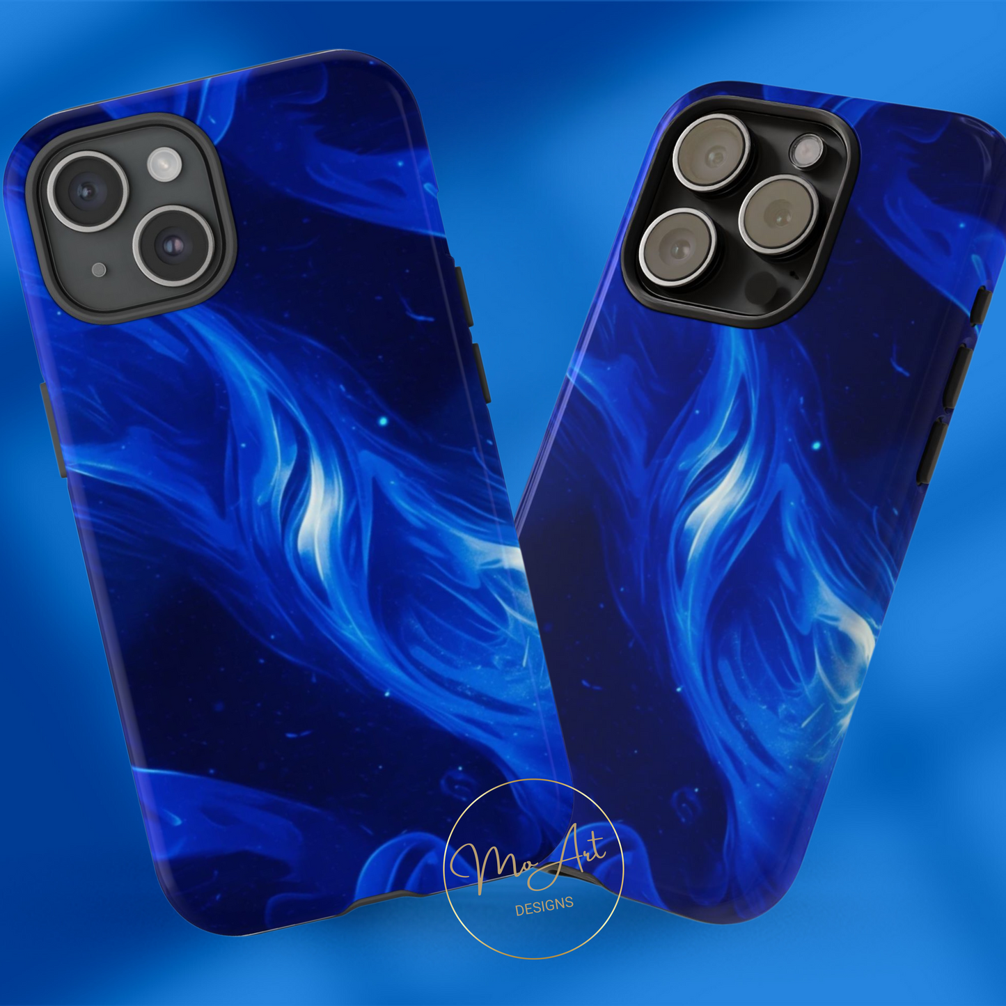 Deep Blue Swirl Design - Tough Phone Case - iPhone or Samsung Phones