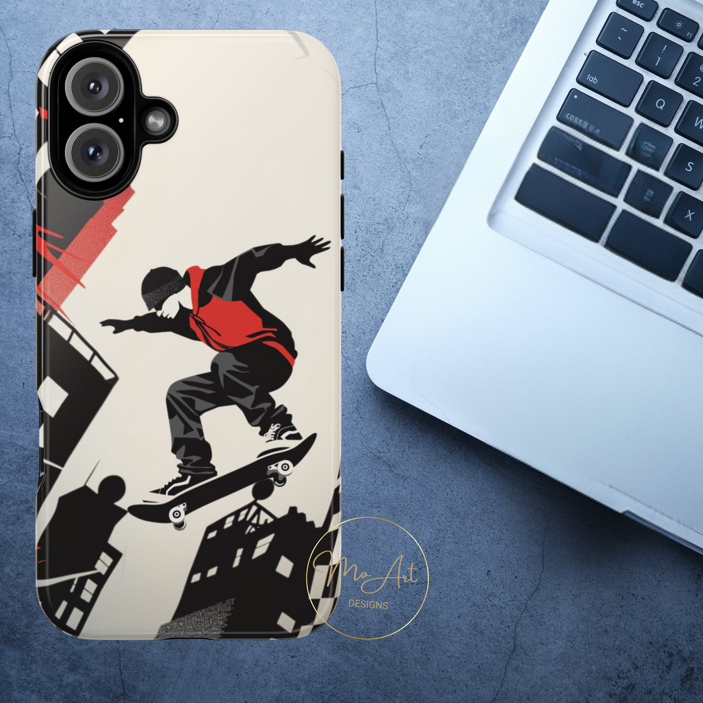 Skateboarding in the City - Tough Phone Case - iPhone or Samsung Phones
