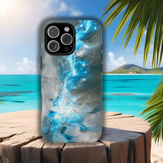 Blue Lightning Strike  - Tough Phone Case - iPhone or Samsung Phones
