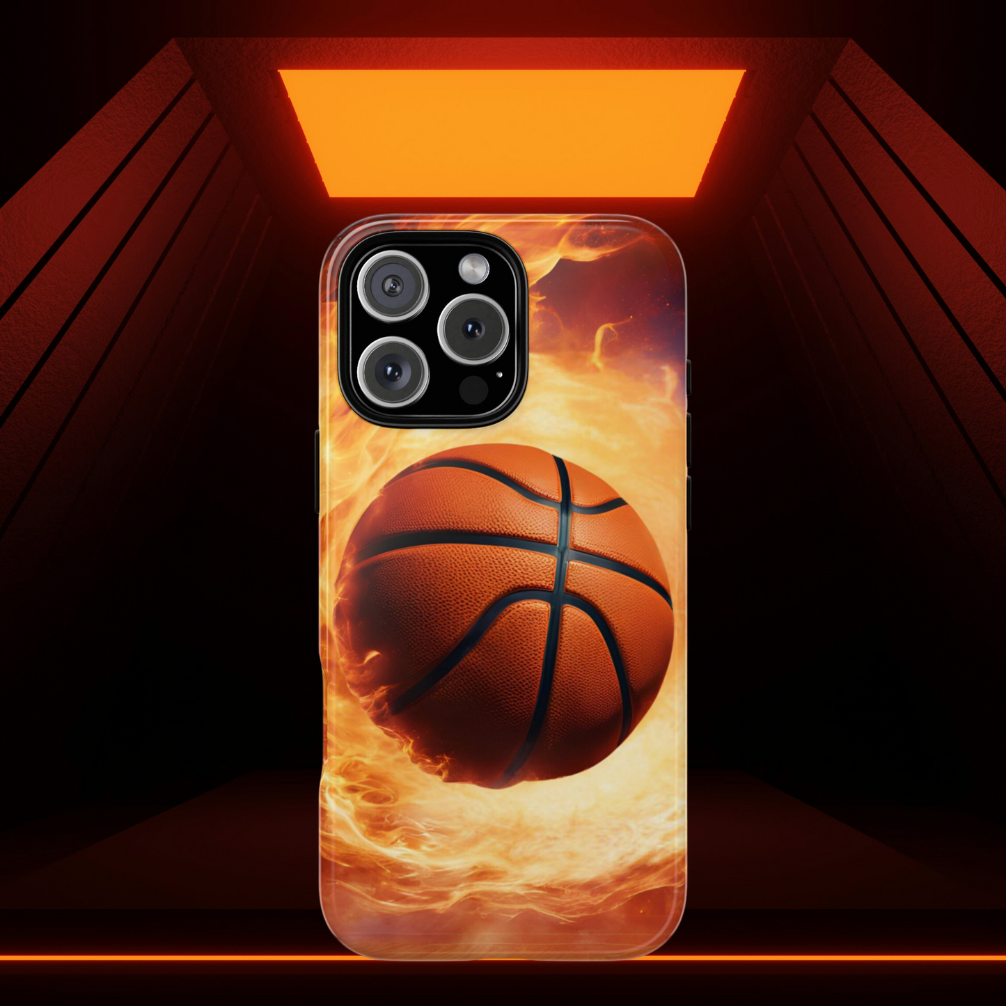 Basketball on Fire - Tough Phone Case for iPhone, Samsung, and Google Pixel for Ultimate Protection