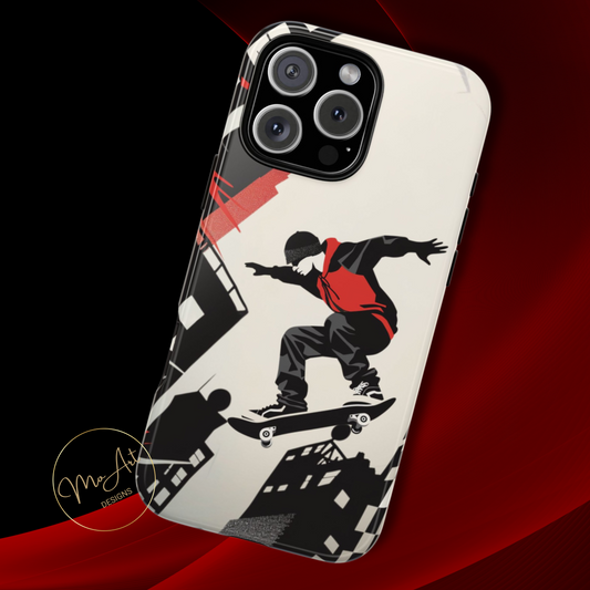 Skateboarding in the City - Tough Phone Case - iPhone or Samsung Phones