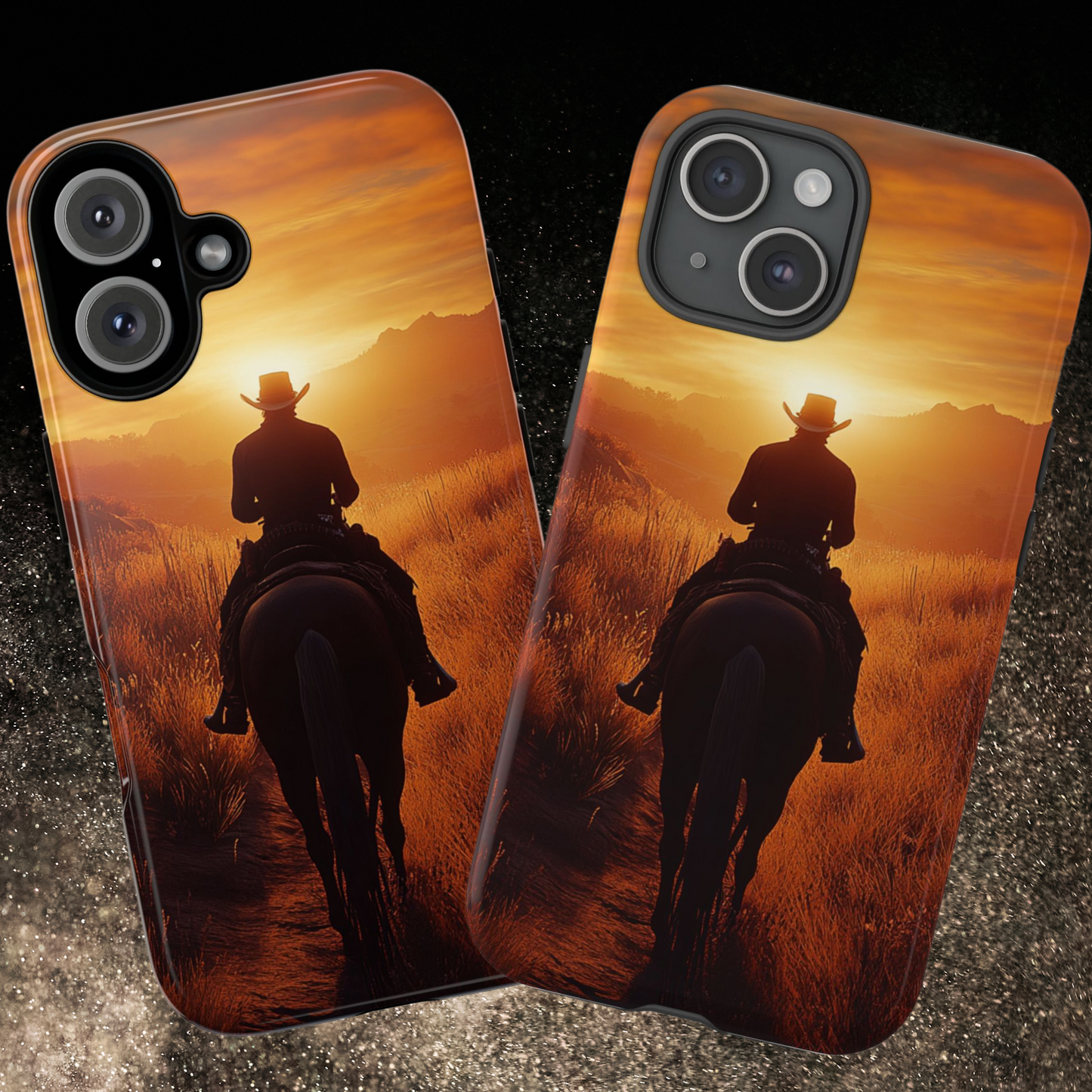 Chasing the Horizon: A Cowboy's Journey into the Sunset -  Phone Case - Tough Case, iPhone Case, Samsung Case, Google Pixel Case