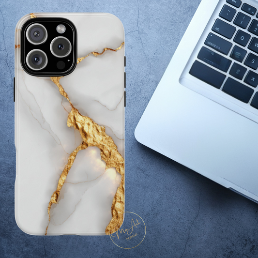 Gold and Marble Design - Tough Phone Case - iPhone or Samsung Phones