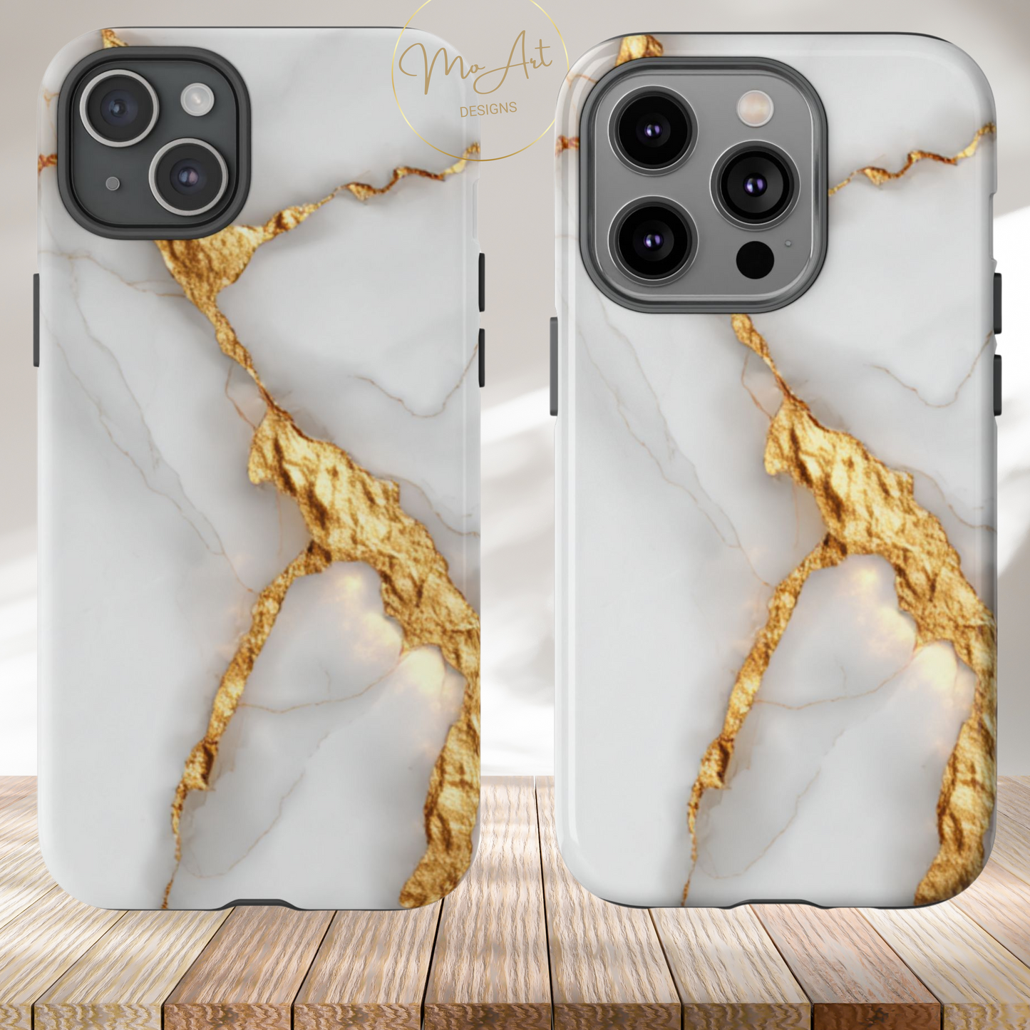 Gold and Marble Design - Tough Phone Case - iPhone or Samsung Phones
